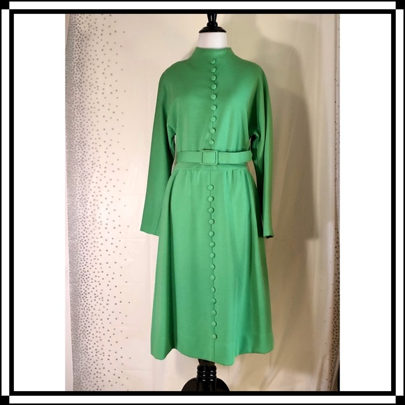 Sold!Vintage 1960’s Richard Frontman Green Dress - Picture 3 of 8